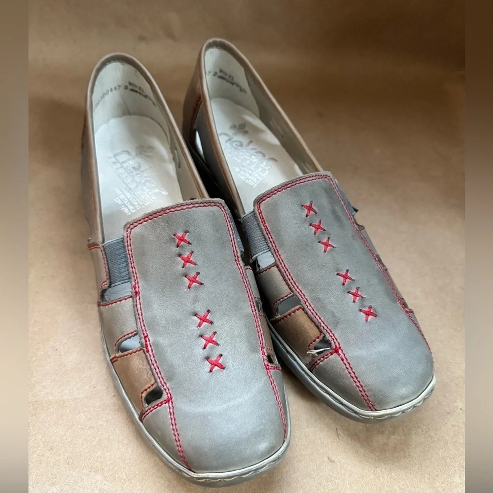 Rieker Antistress Grey Slip On Loafers. Size EU 41